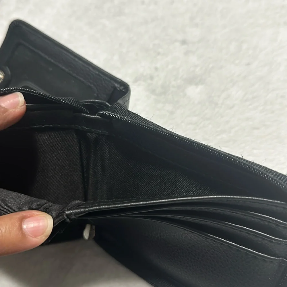 George Men's Wallet Genuine Leather Credit Card Holder RFID Blocking Zip Around.